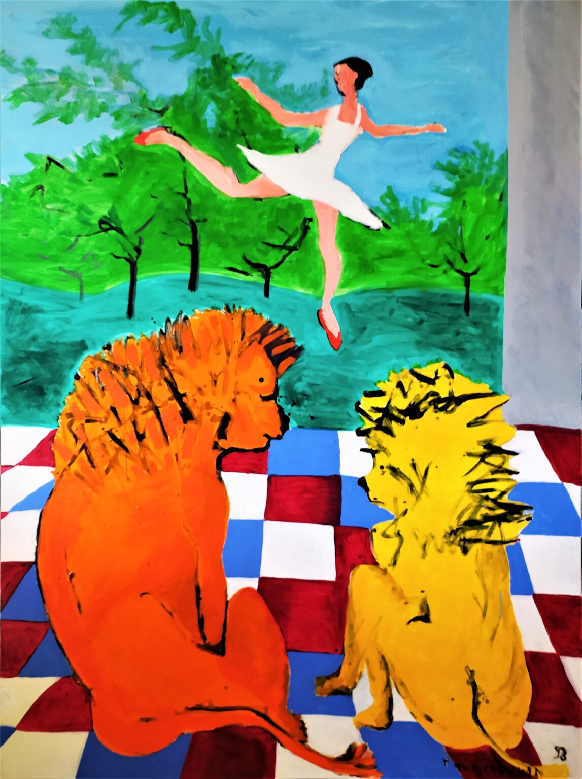 Bild des Werkes mit dem Titel: Le grand lion, le petit lion et la danseuse (Der große Löwe, der kleine Löwe und die Tänzerin)