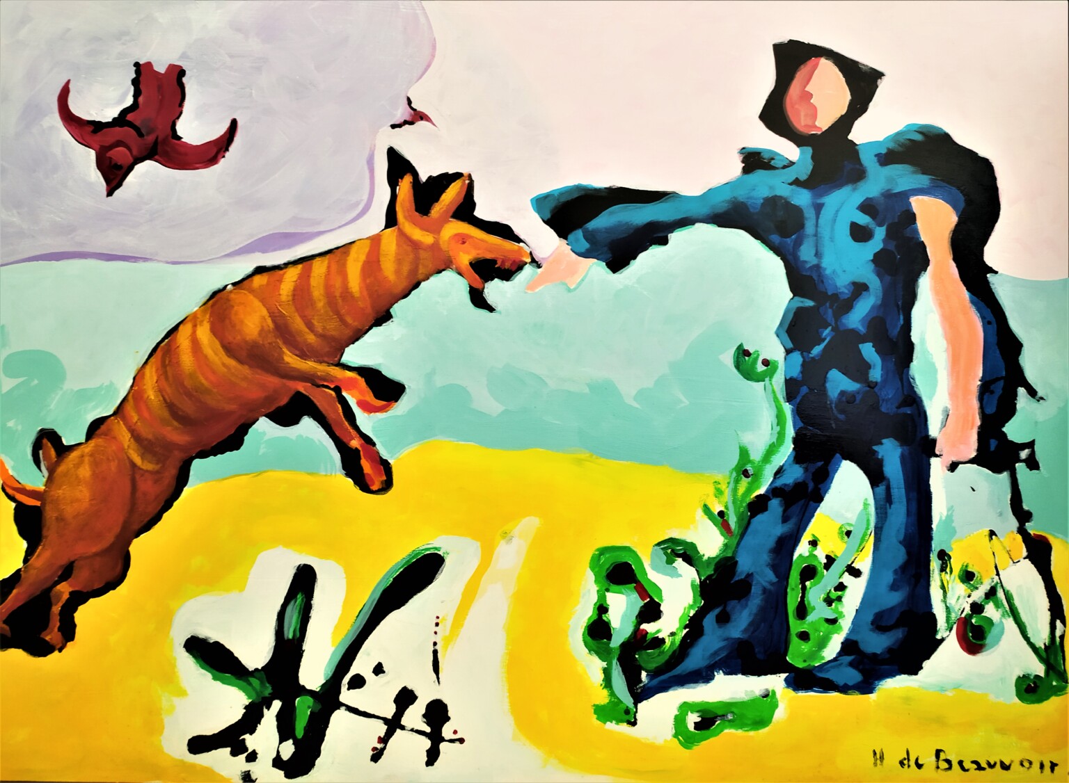 Bild des Werkes mit dem Titel: Le chien et son maître (Der Hund und sein Herrchen)